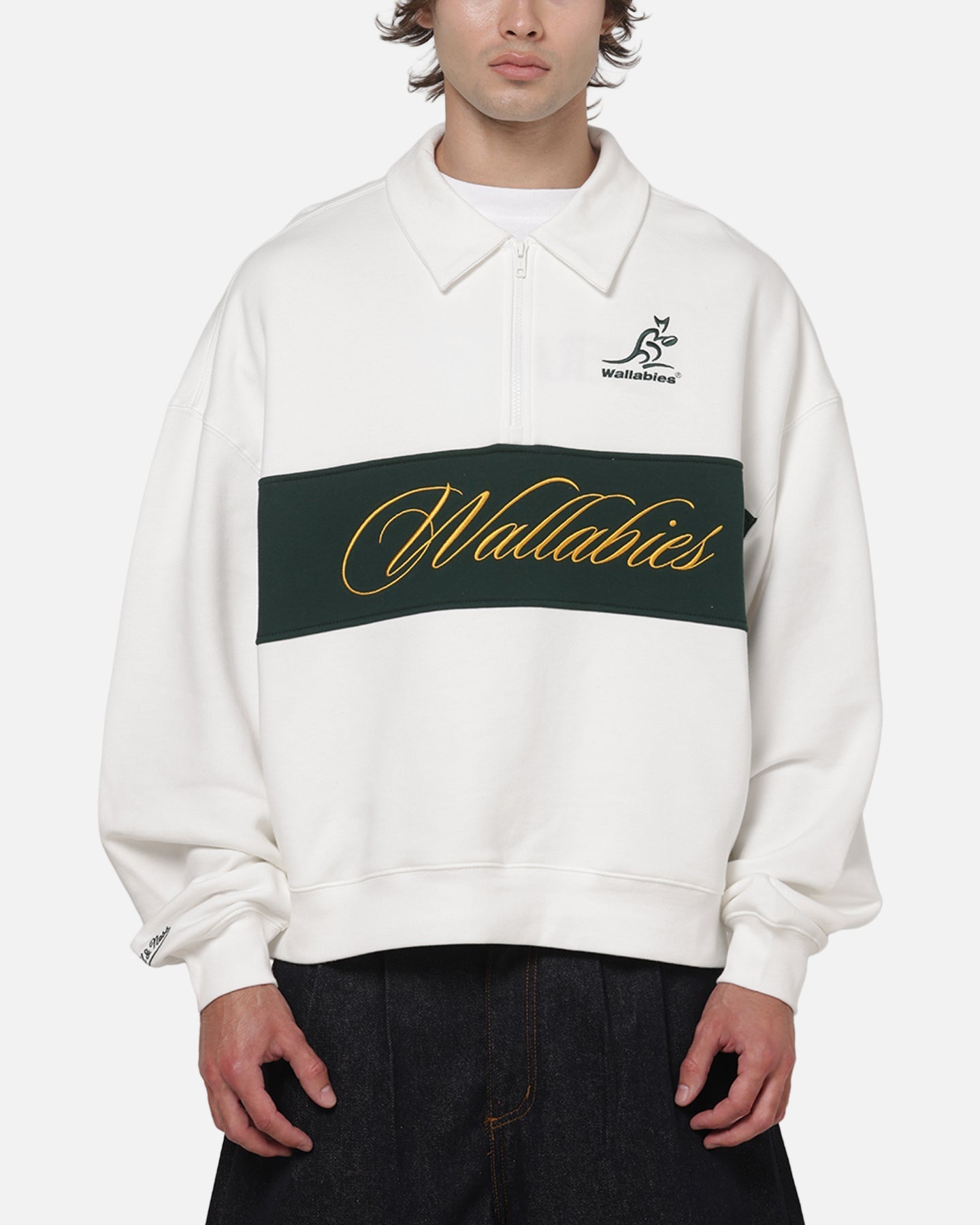 Mitchell & Ness Wallabies Heritage Quarter Zip Crewneck Vintage White — view 1 of 5