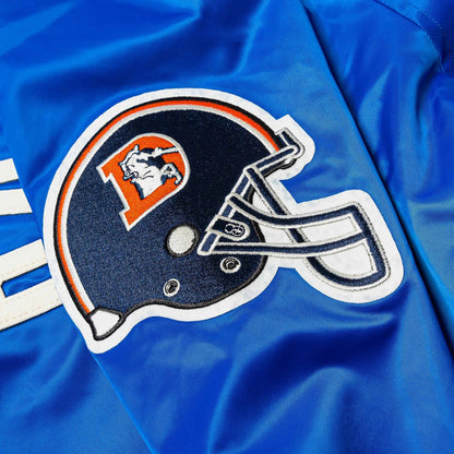 NFL Denver Broncos Original Satin Varsity Mens Jacket (Blue/White) — view 4 of 5