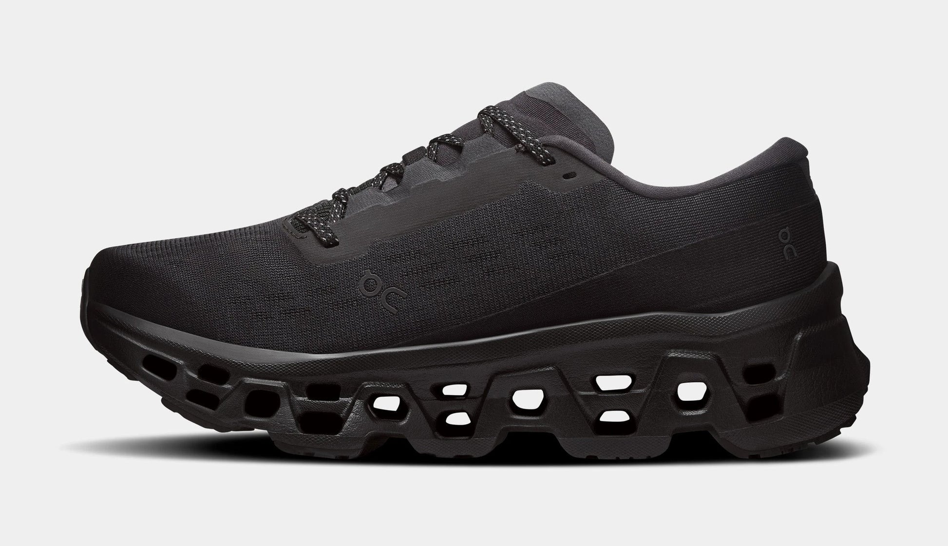 Cloudmonster 3 Womens Running Shoes (Black/Black) — view 3 of 4