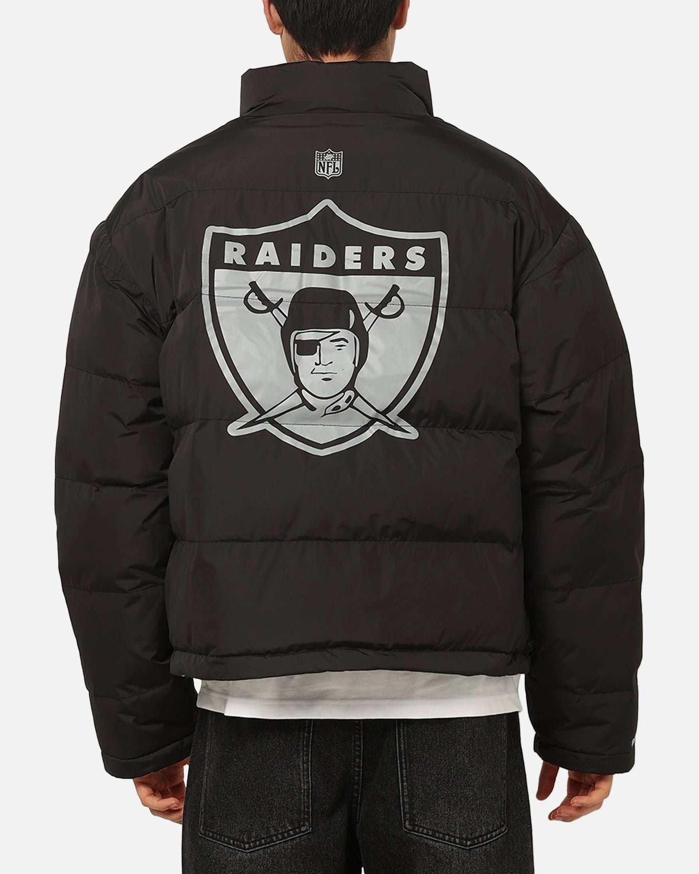 Mitchell & Ness Las Vegas Raiders Reversible Puffer Jacket Black — view 1 of 6