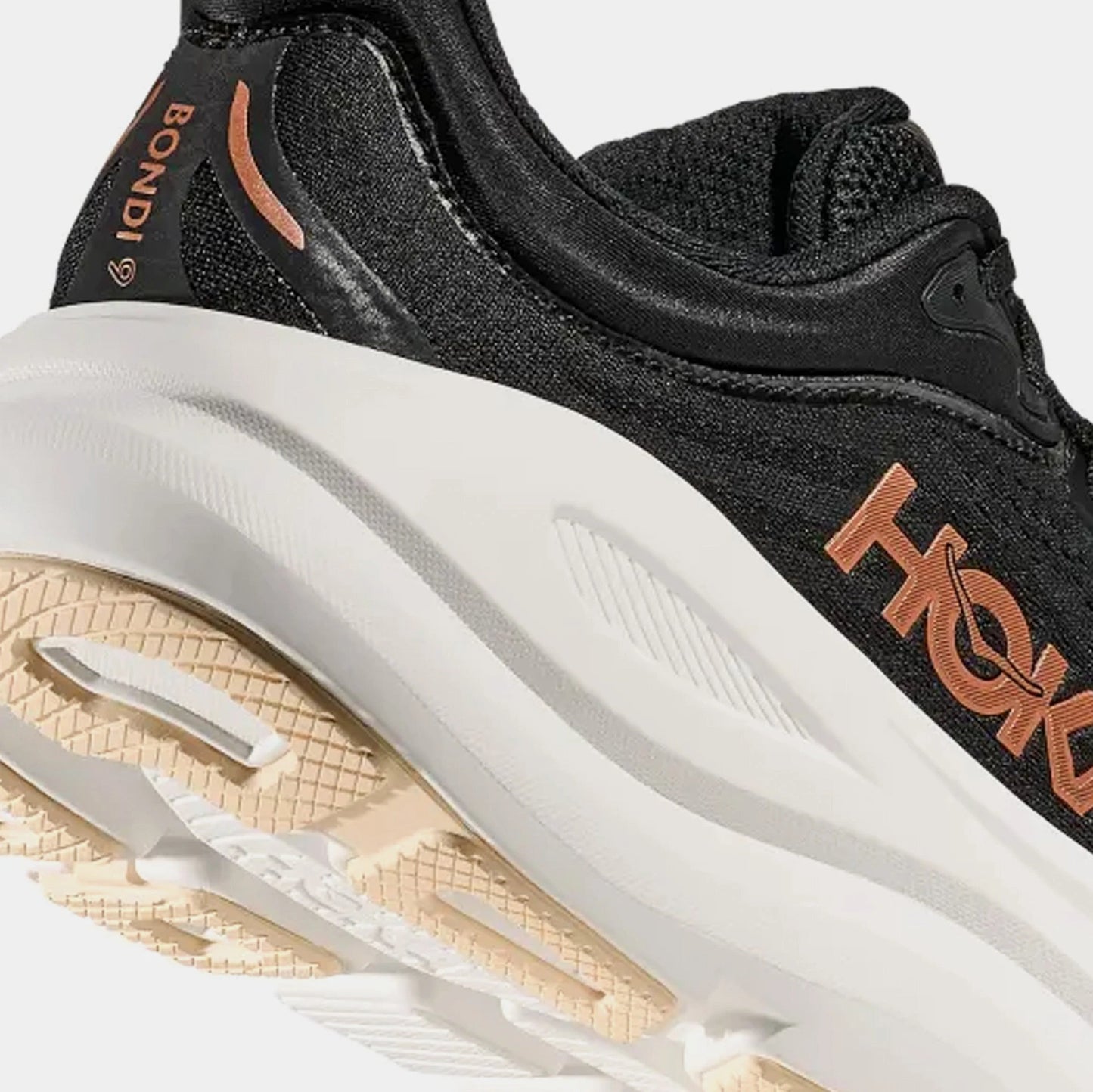 Bondi 9 Womens Running Shoes (Black/Gold) — view 4 of 4