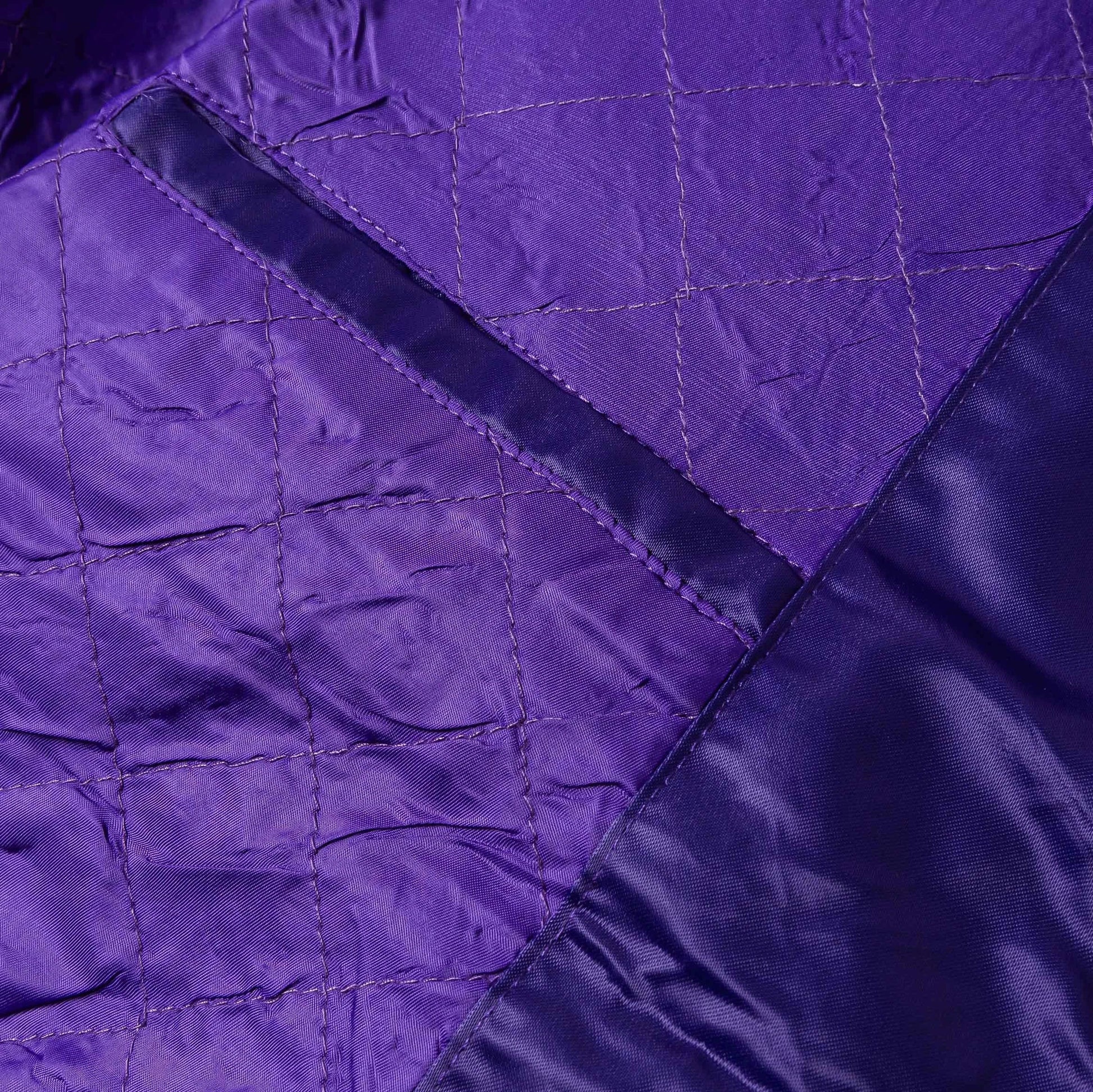 NBA Los Angeles Lakers Original Satin Varsity Mens Jacket in Purple / Yellow — view 5 of 5