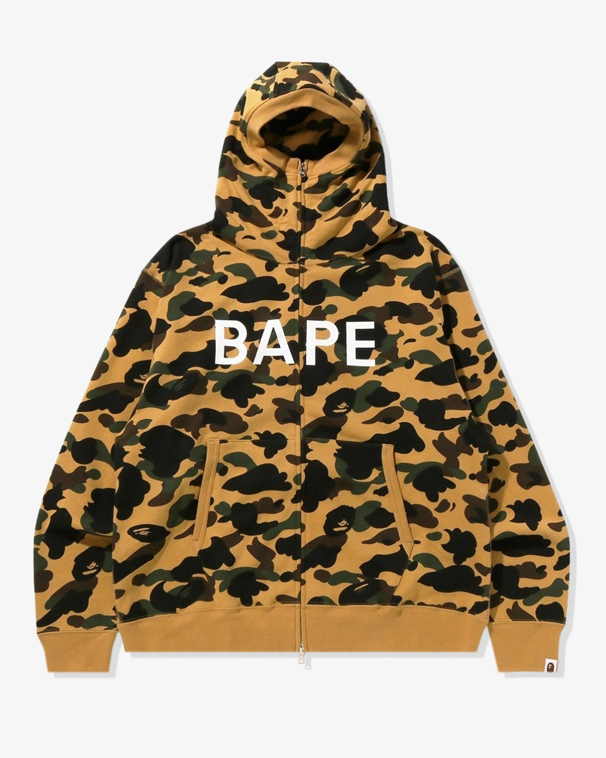 BAPE 1st Camo Balaclava Full Zip Hoodie - Yellow Camo — view 2 of 3