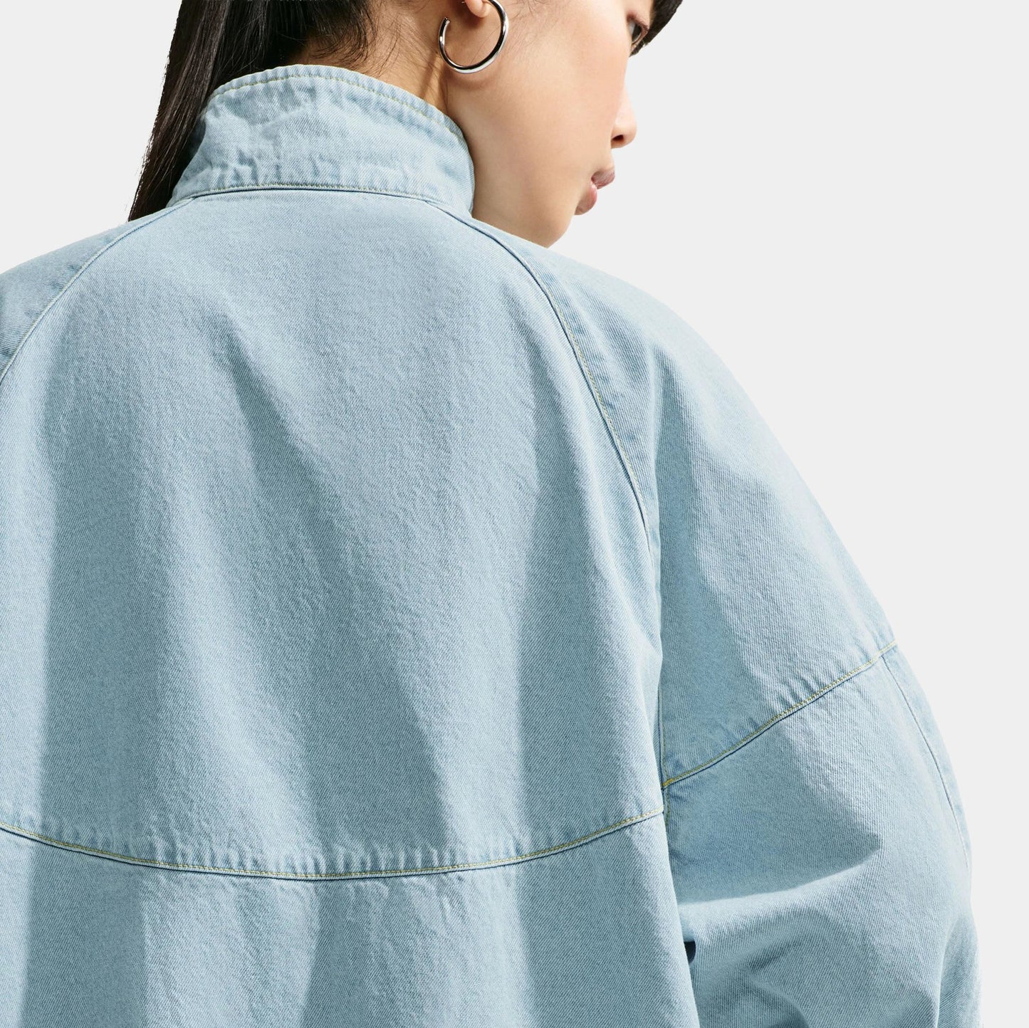 Windrunner Oversized Denim Womens Jacket in Light Armoury Blue / Work Blue — view 4 of 4