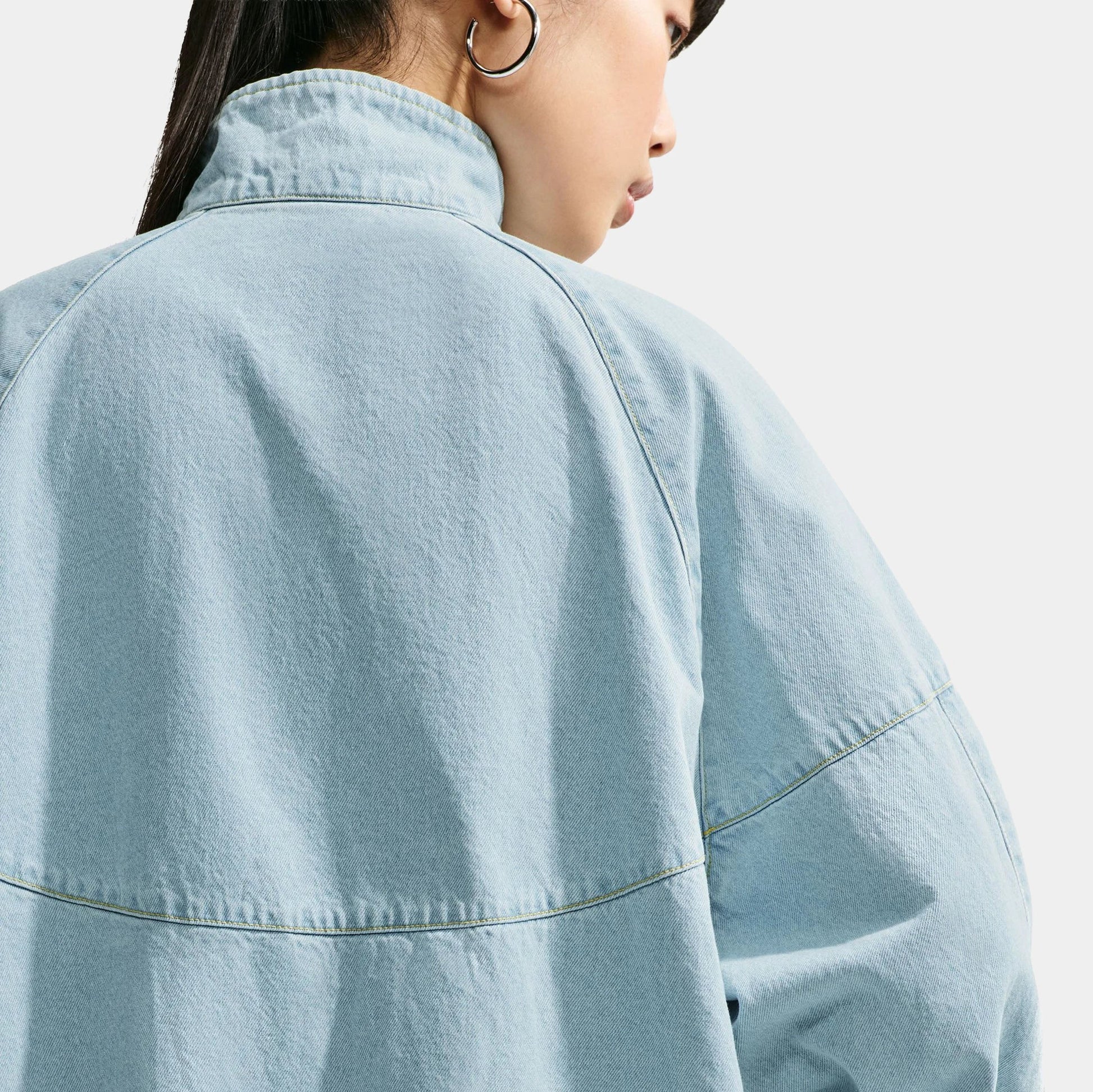 Windrunner Oversized Denim Womens Jacket in Light Armoury Blue / Work Blue — view 4 of 4