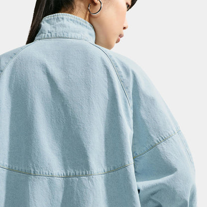 Windrunner Oversized Denim Womens Jacket in Light Armoury Blue / Work Blue — view 4 of 4