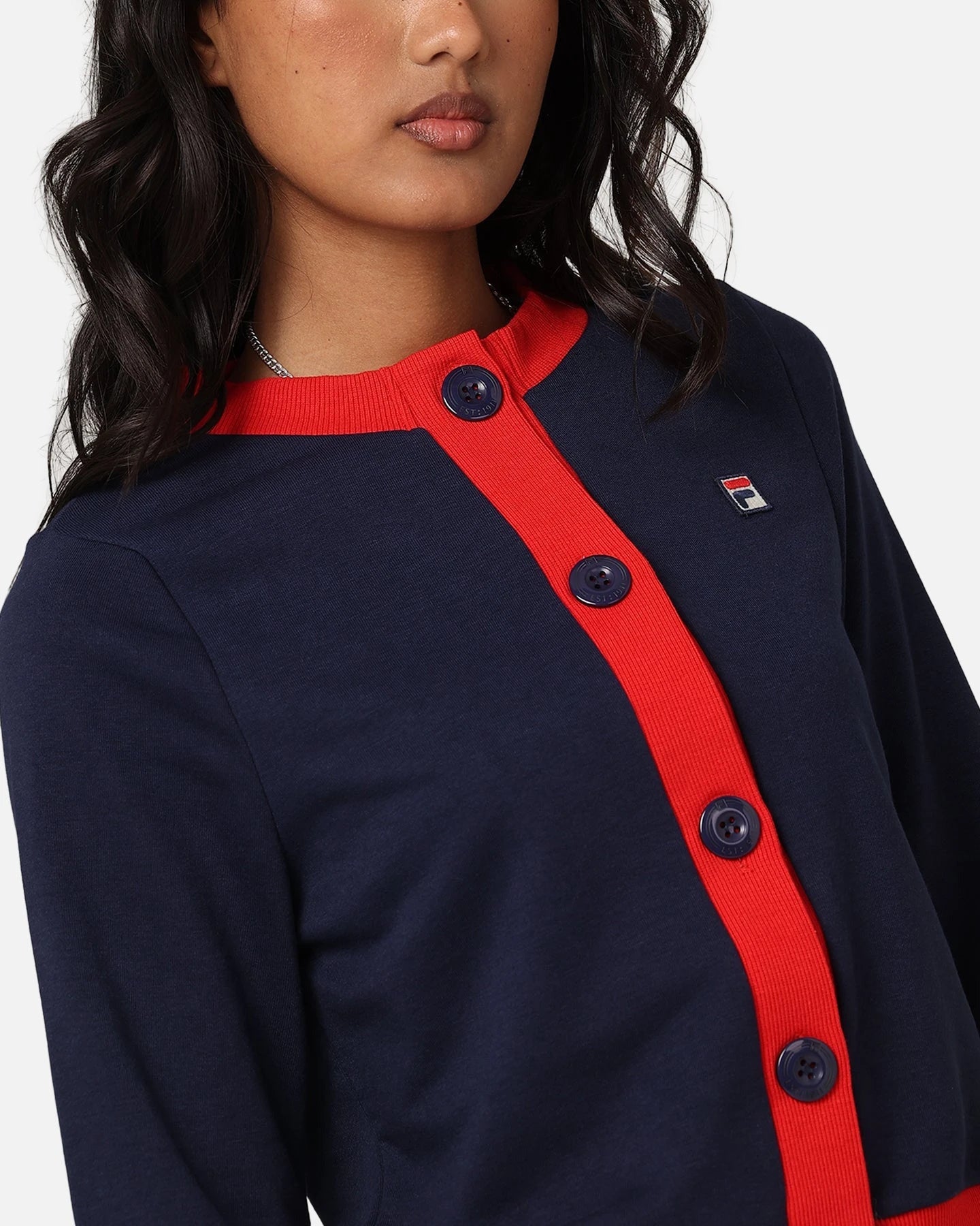 Fila Women's Dellia Cropped Fleece Cardigan Fila Navy/Fila — view 6 of 6