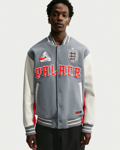 Nike x Palace Eng Varsity Jacket - Pewter Grey — view 1 of 6