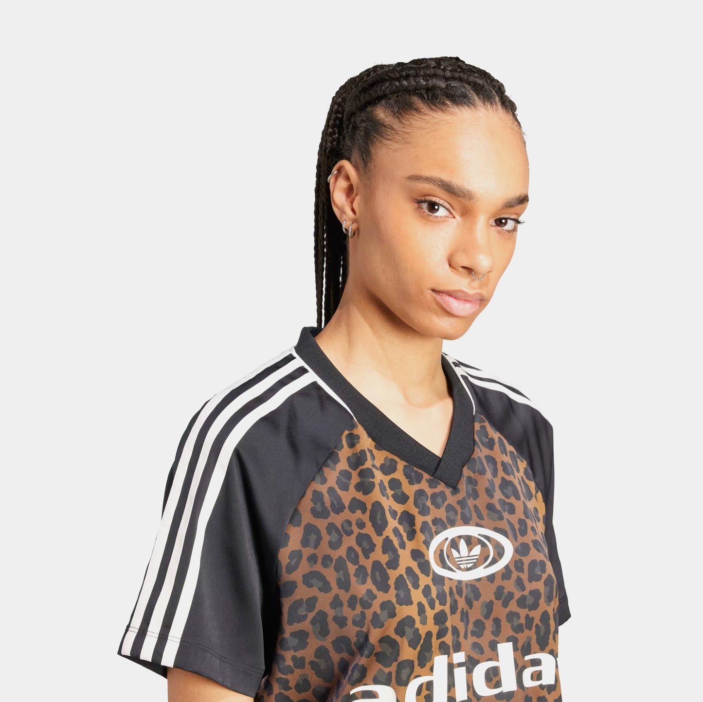 adidas Originals Leopard Football Womens Jersey (Multi Color/Bronze Strata)
